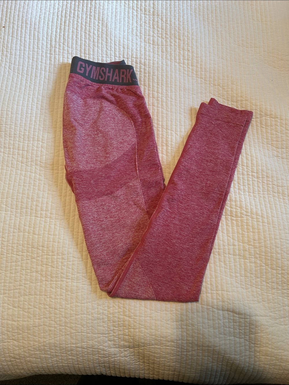 Gymshark Maroon Seamless Leggings with Black Branded Waistband